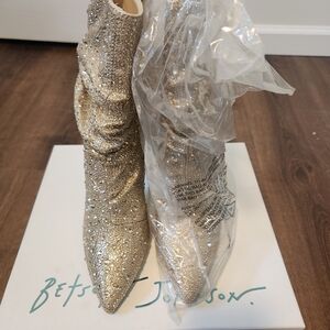 Betsey Johnson Shimmering Gold Boots